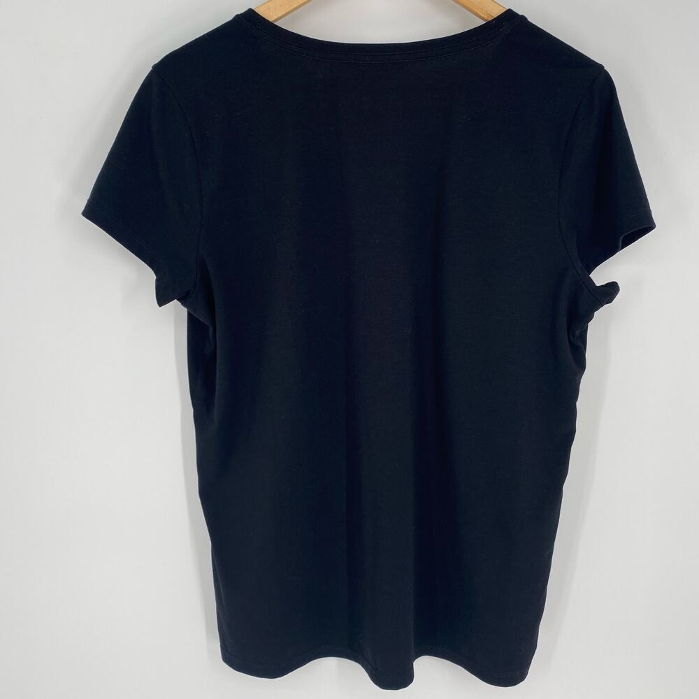 Toad&Co T-shirt Women’s Large Black V-neck‎ Active Outdoor Hiking Contemporary